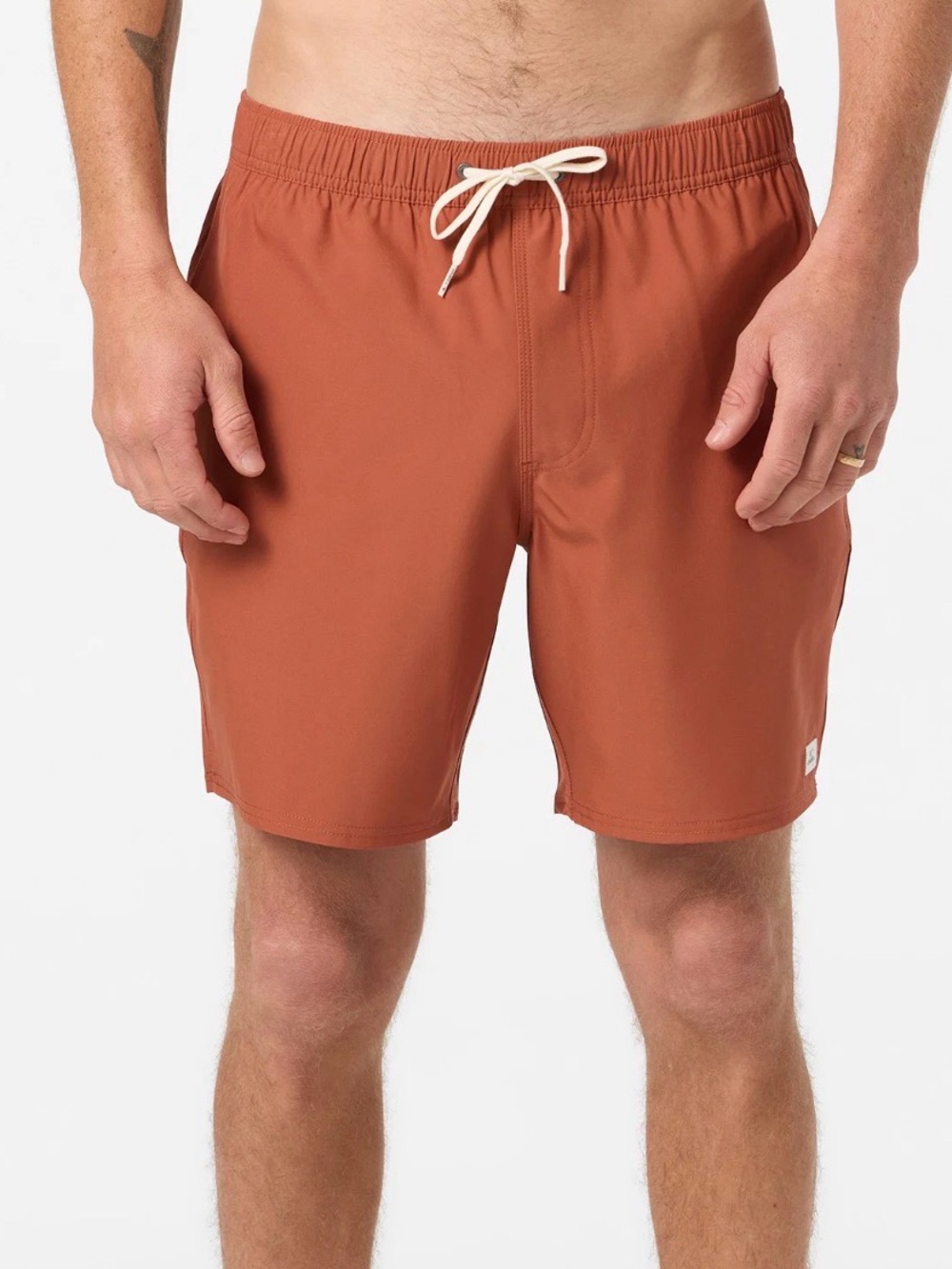 Katin Men's Rust Orange Swim Trunks with Drawstring